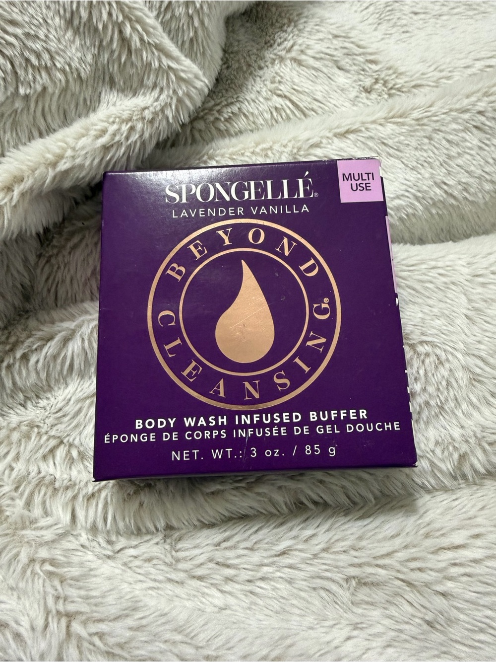 NWT Spongelle Beyond Cleansing Body Wash Infused Buffer Lavender Vanilla 3oz NIB